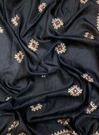 Black Cotton Silk Saree