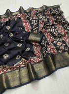Black Cotton Silk Saree