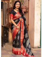Black Dola Silk Cotton Saree