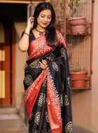 Black Dola Silk Cotton Saree