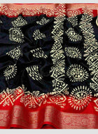 Black Dola Silk Cotton Saree