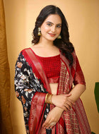 Black Dola Silk Cotton Saree