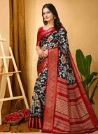 Black Dola Silk Cotton Saree