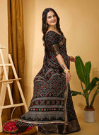 Black Dola Silk Saree