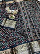 Black Dola Silk Saree