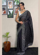 Black Georgette Saree