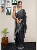 Black Georgette Saree