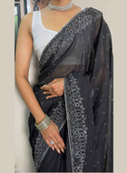Black Georgette Saree