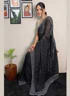 Black Georgette Saree
