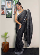 Black Georgette Saree