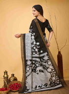 Black Handloom Cotton Saree