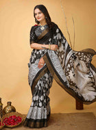 Black Handloom Cotton Saree