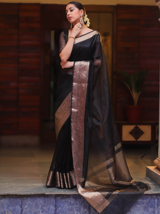 Black Organza Saree
