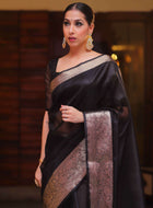 Black Organza Saree