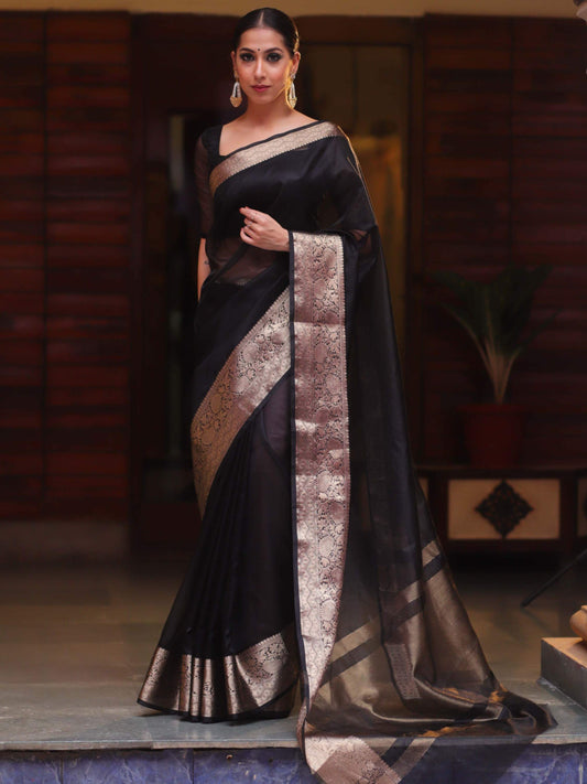 Black Organza Saree