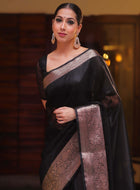 Black Organza Saree