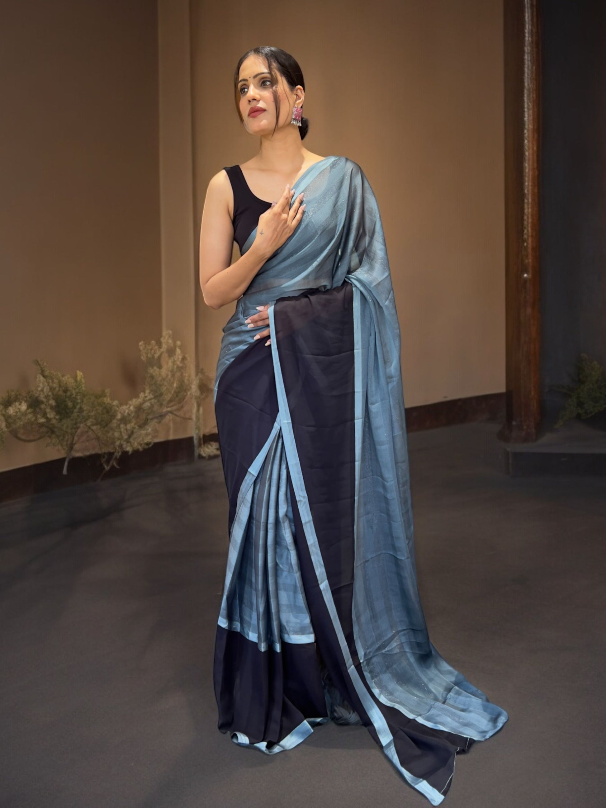 Black Ready to Wear Saree