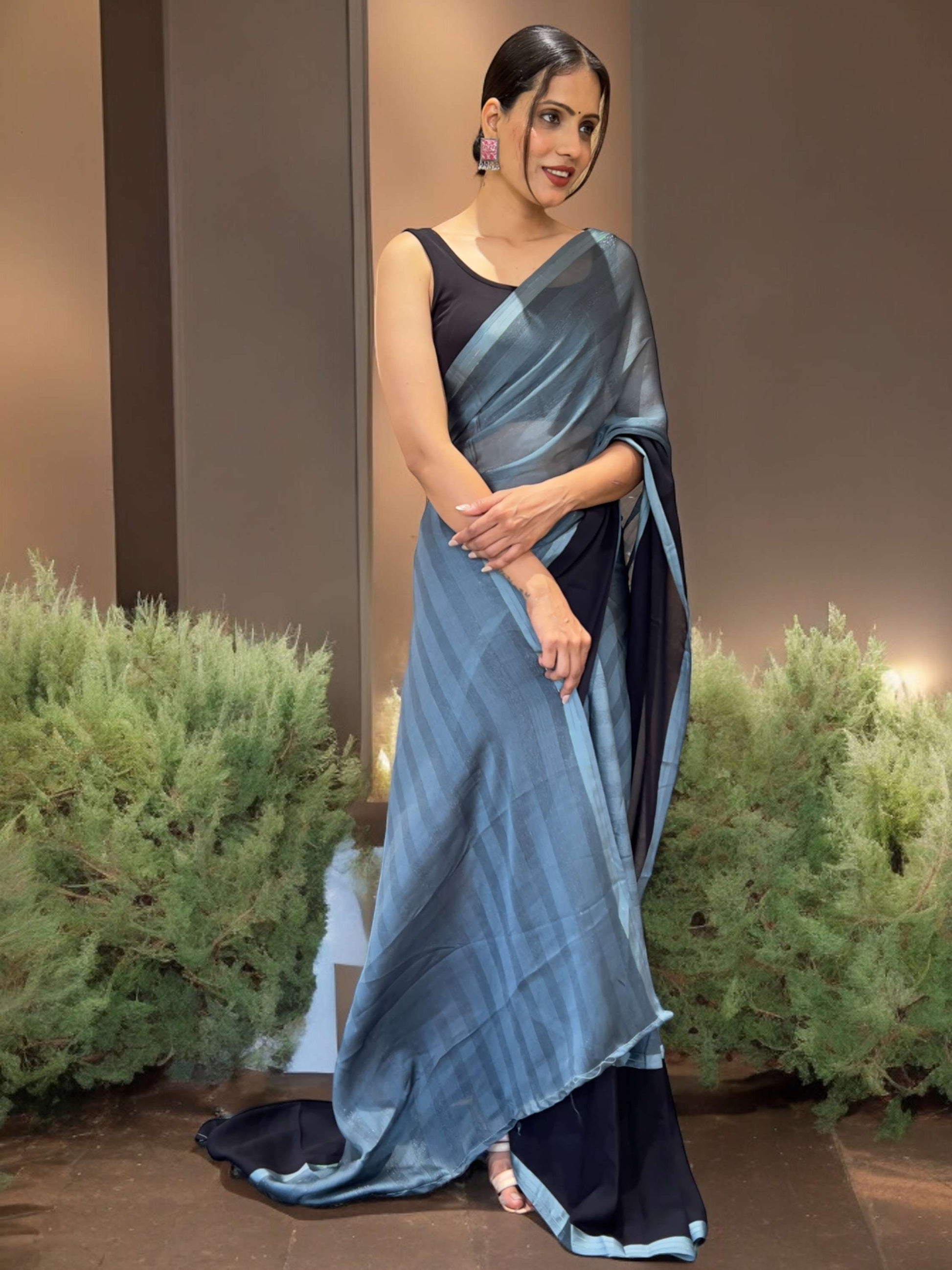 Black Ready to Wear Saree
