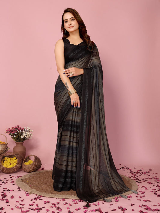 Black Ready to Wear Saree