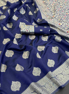 Blue Banarasi Silk Saree