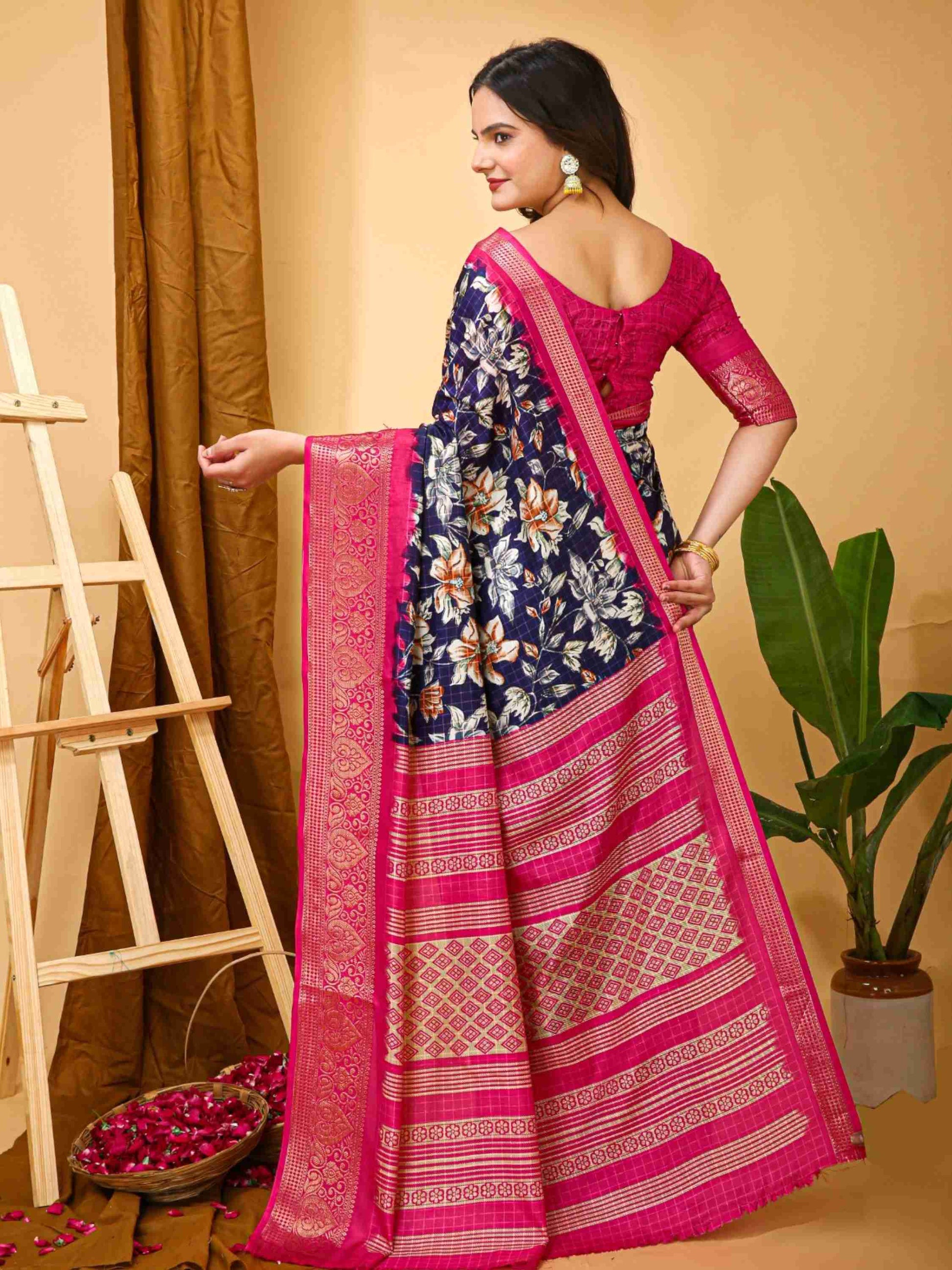 Blue Dola Silk Cotton Saree