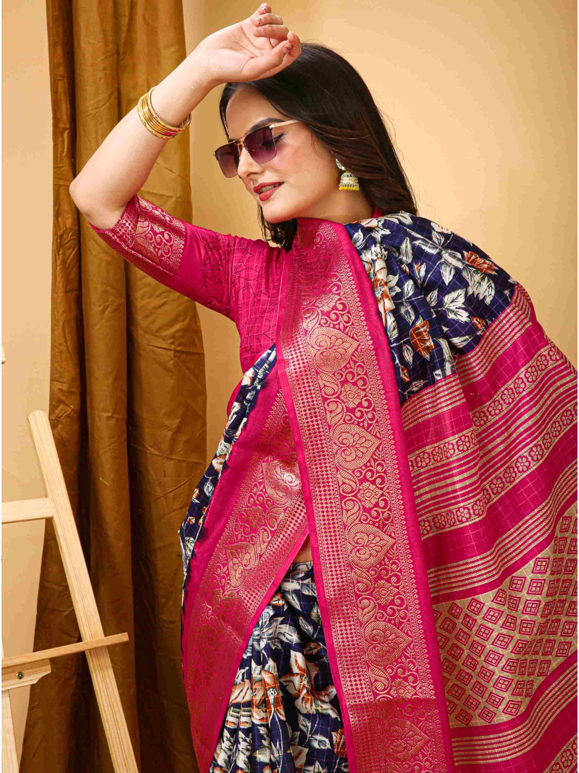 Blue Dola Silk Cotton Saree
