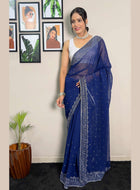 Blue Georgette Saree
