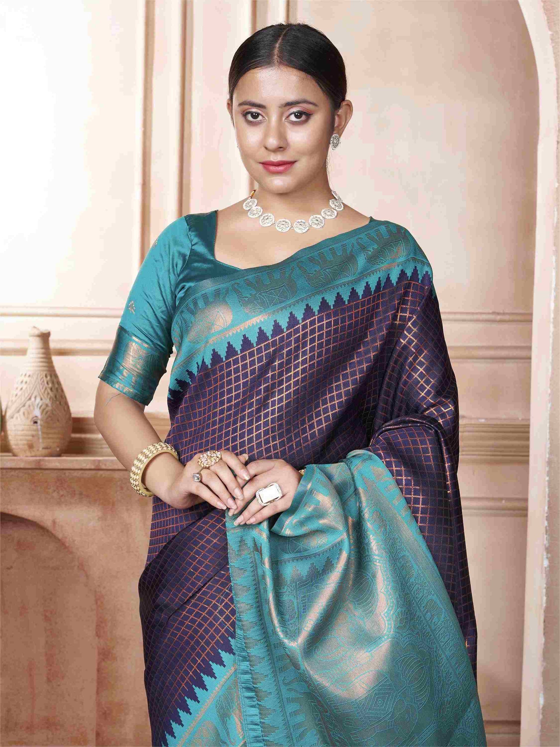 Blue Kanjivaram Silk Saree