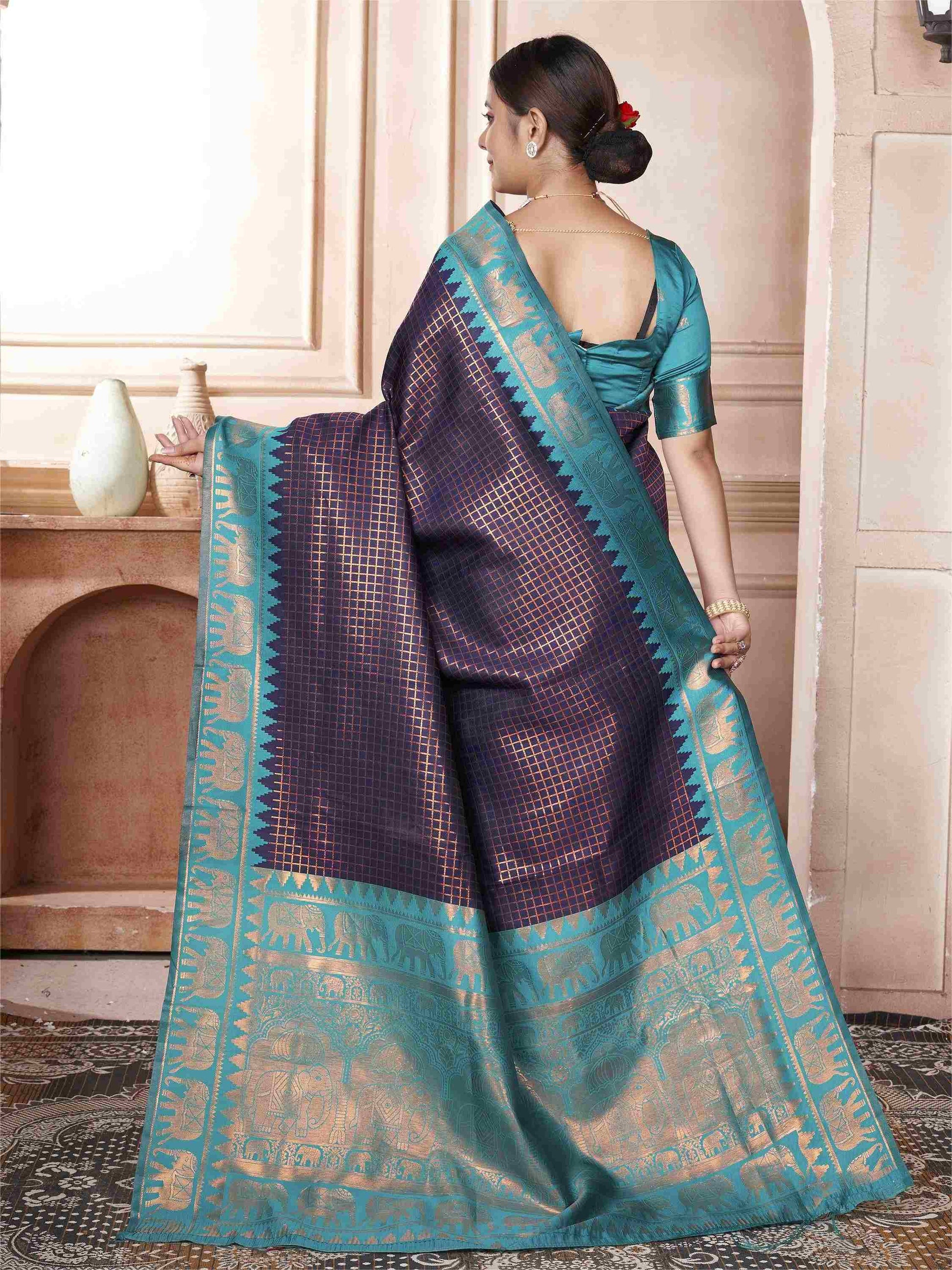 Blue Kanjivaram Silk Saree