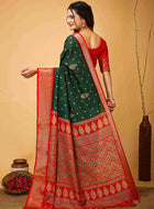 Bottle Green Dola Silk Saree
