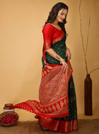 Bottle Green Dola Silk Saree
