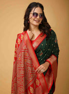 Bottle Green Dola Silk Saree
