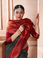 Bottle Green Kanjivaram Silk Saree