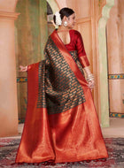 Bottle Green Kanjivaram Silk Saree