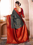 Bottle Green Kanjivaram Silk Saree