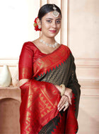 Bottle Green Kanjivaram Silk Saree