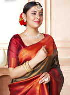 Brown Kanchipuram Silk Saree