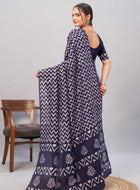Chanderi Cotton Saree Blue