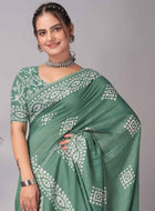 Chanderi Cotton Saree Green