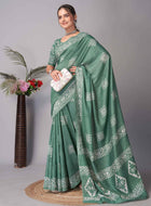 Chanderi Cotton Saree Green