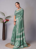 Chanderi Cotton Saree Green
