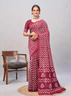 Chanderi Cotton Saree Maroon