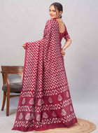 Chanderi Cotton Saree Maroon