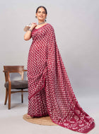 Chanderi Cotton Saree Maroon