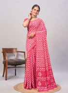 Chanderi Cotton Saree Pink