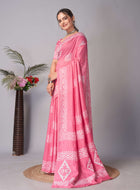 Chanderi Cotton Saree Pink