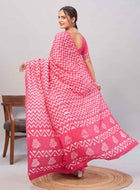Chanderi Cotton Saree Pink