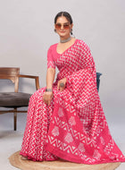 Chanderi Cotton Saree Pink