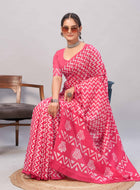 Chanderi Cotton Saree Pink