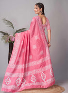 Chanderi Cotton Saree Pink